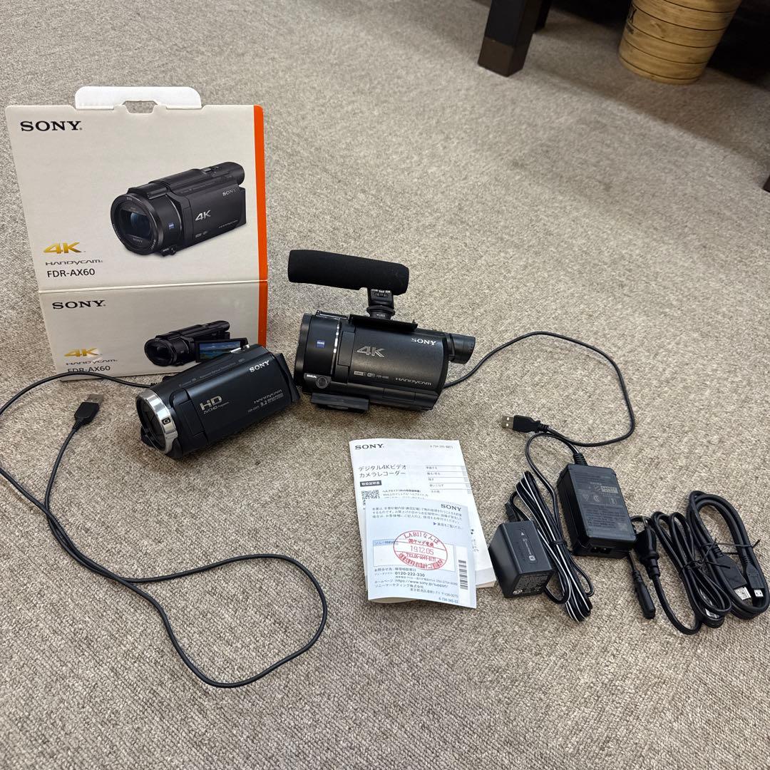 SONY ソニー FDR-AX60 4K 箱と説明書とハンディ１台箱なしセットで