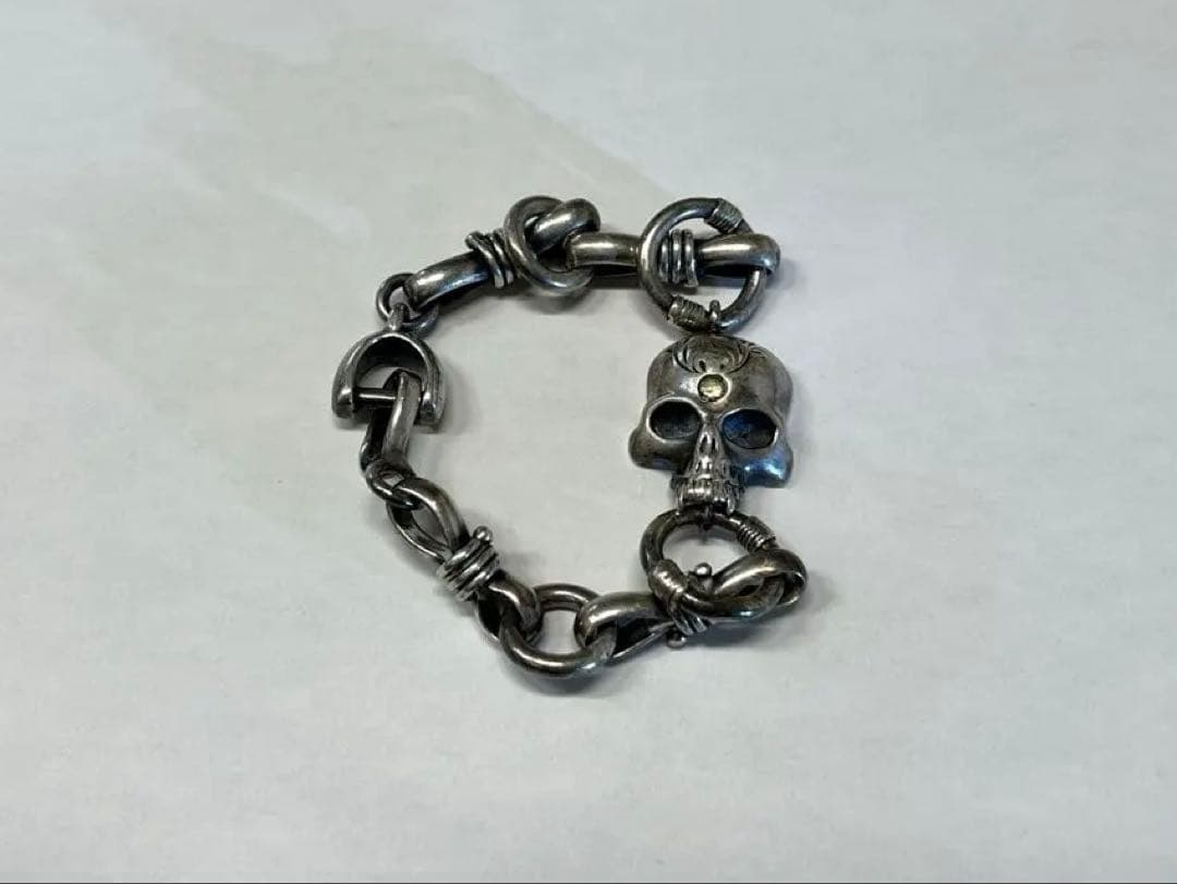 AGファクトリー シルバー925 スカルブレスレット 25cm