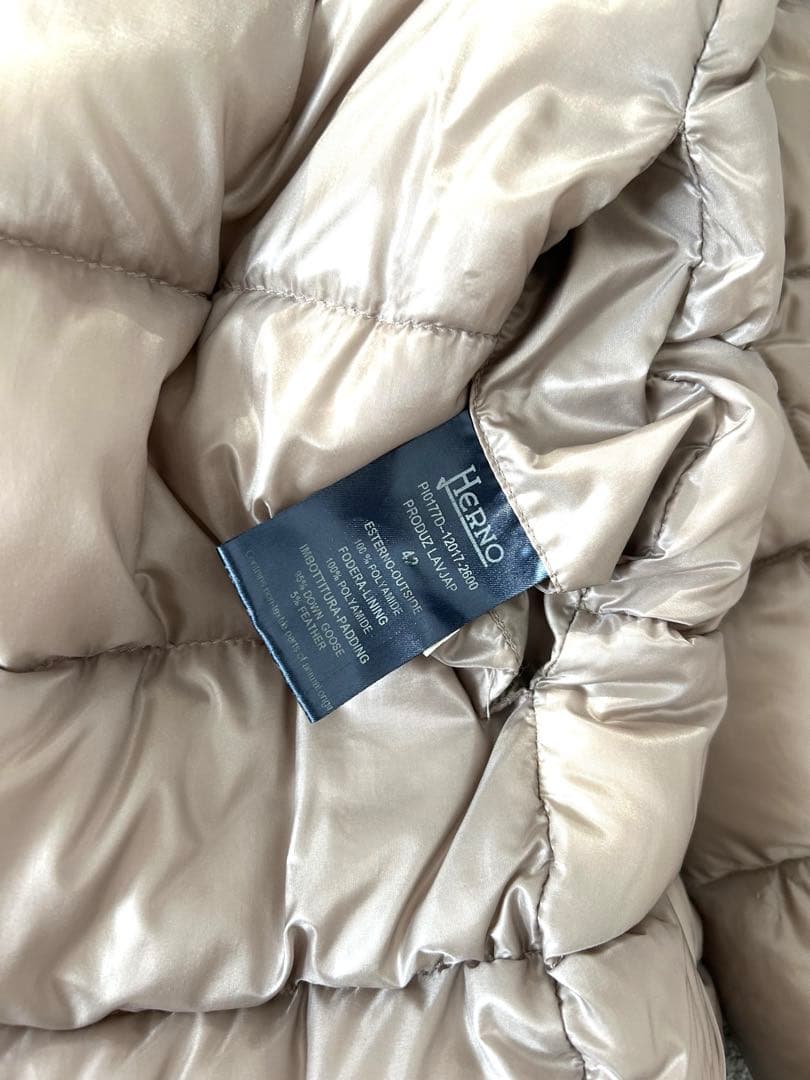 HERNO ヘルノ　ロングダウンジャケット　グレージュ　42サイズ レディースL