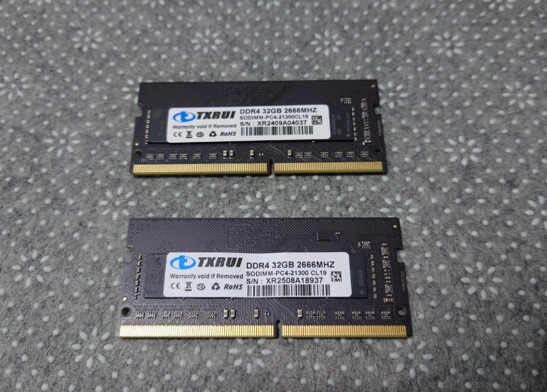TXRUI 64GB DDR4 メモリー 2666MHz 32GB×2枚