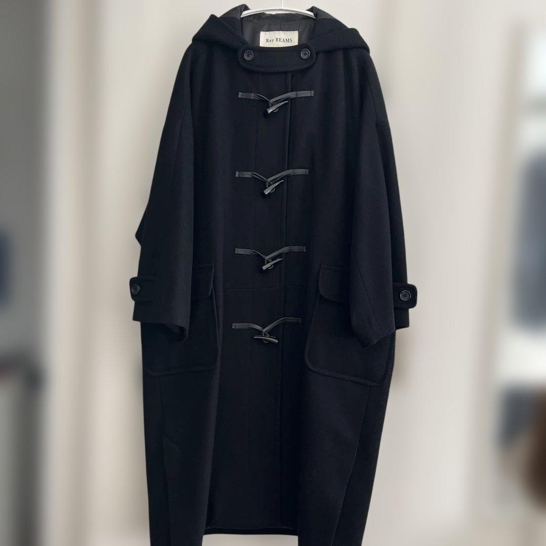 tenma180128　レイビームス　ドルマンダッフルコート　ブラック