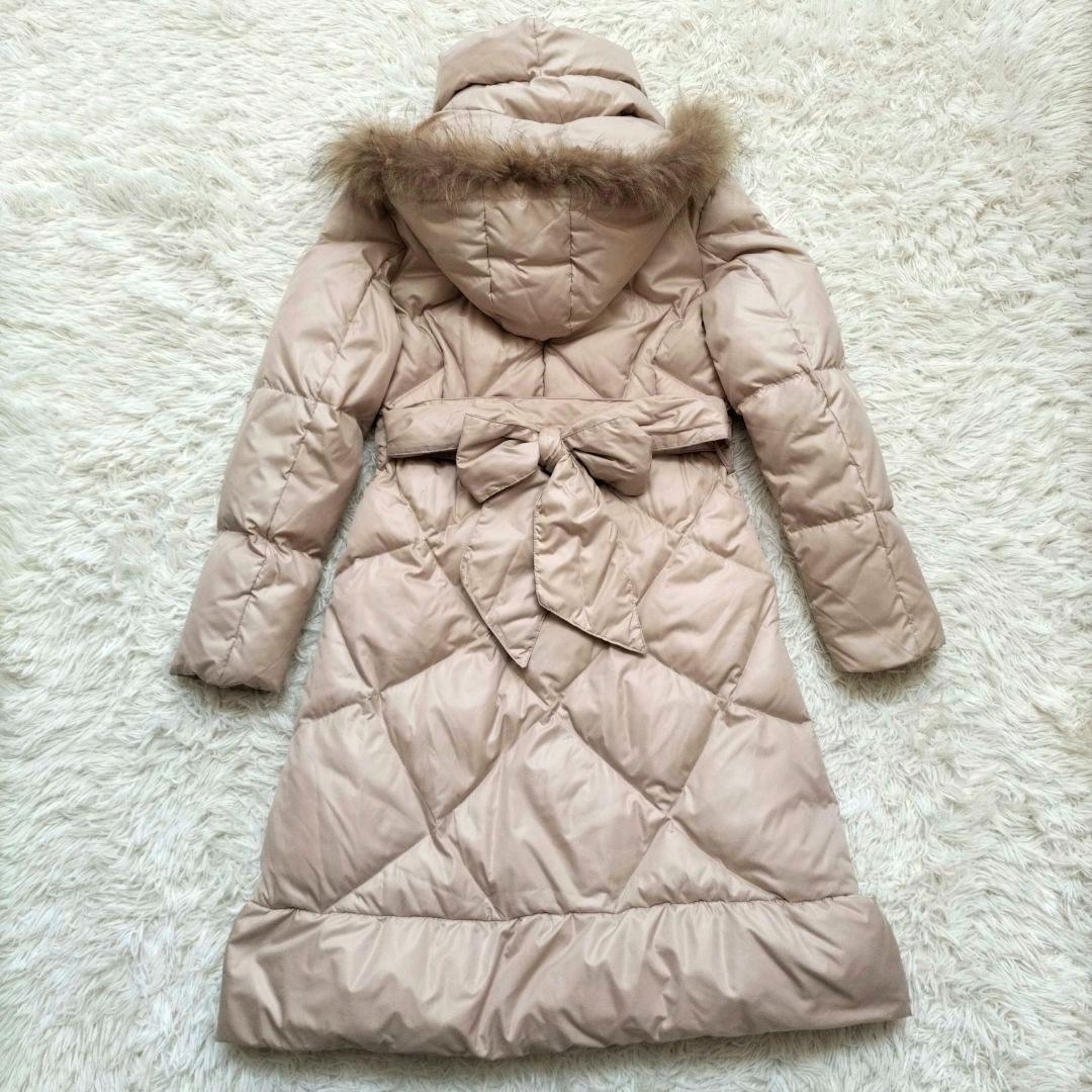 AMIAN HOUSEダウンコート　女優襟　ラクーンファー2wayベージュ13号