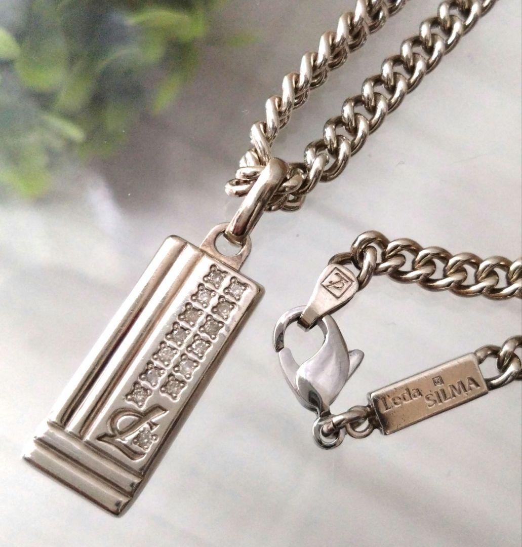 良品 レダシルマ ネックレス ペンダント ダイヤ0.14ct ゲルマニウム