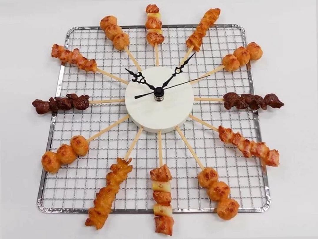 焼き鳥モチーフ 置時計 310mm