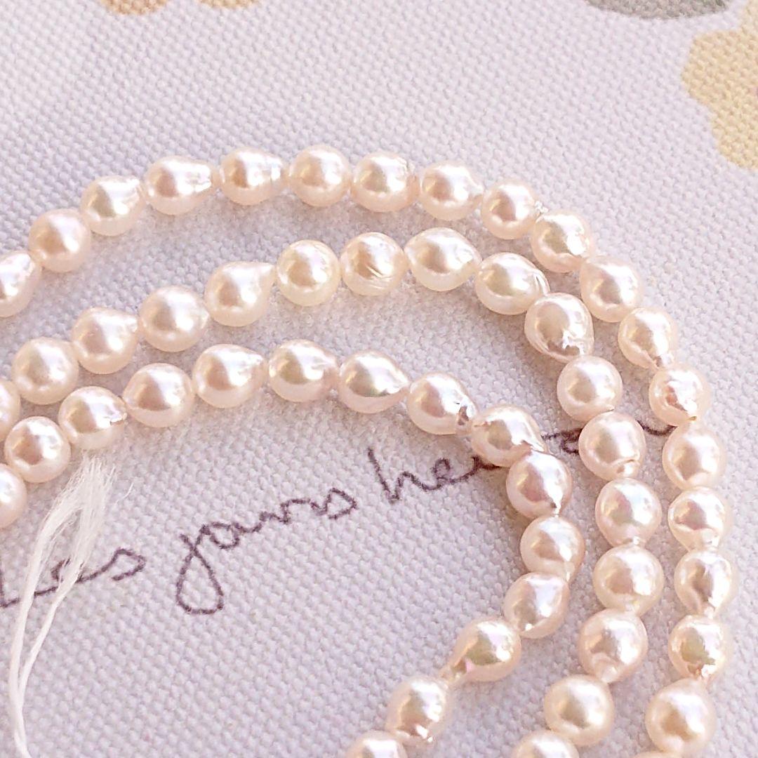 伊勢志摩産あこや真珠　ベビーパール　バロック　一連　ハンドメイド材料　加工不可