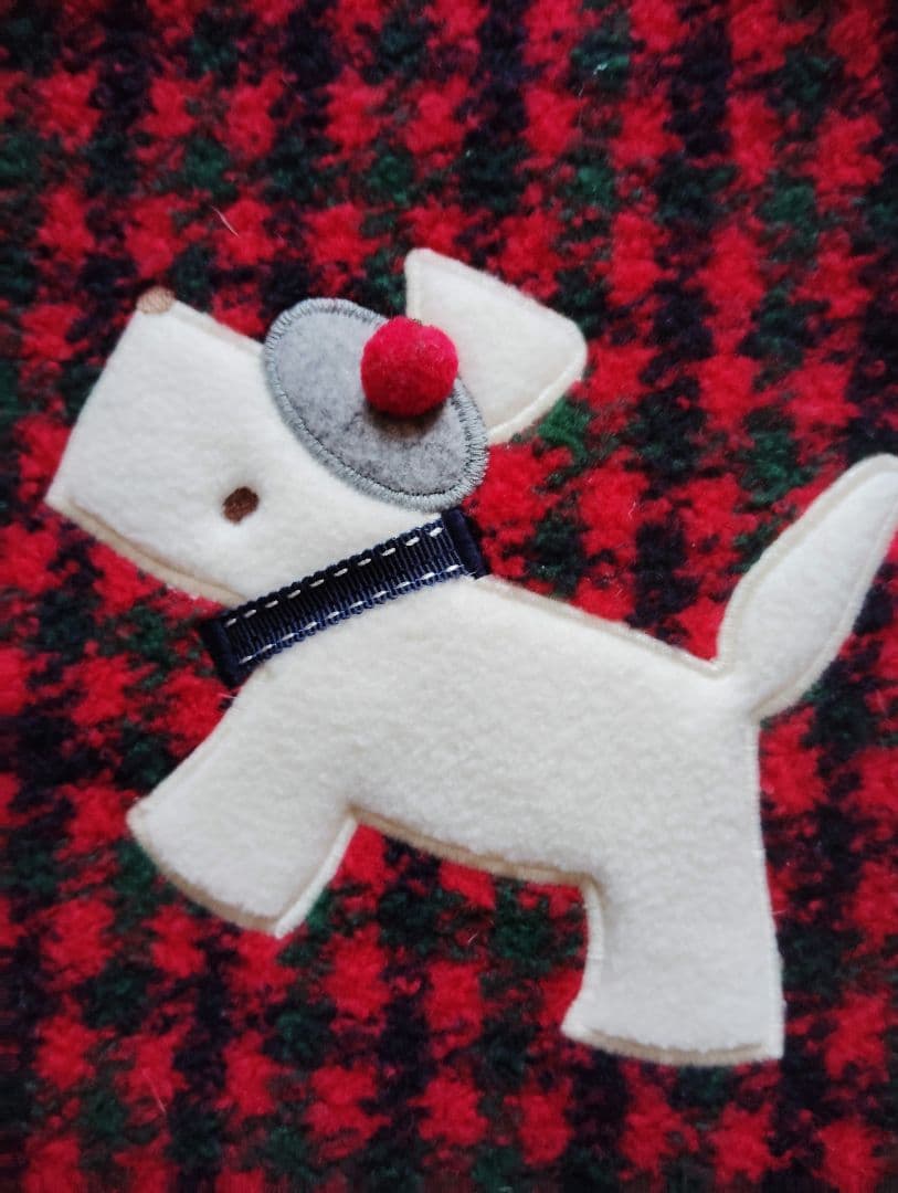 【美品】familiar ファミリア　赤・黒・チェック柄 ワンピース 80