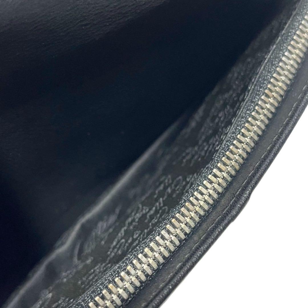 カルティエ Cartier 二つ折り 長財布 レザー 革 ブラック 黒
