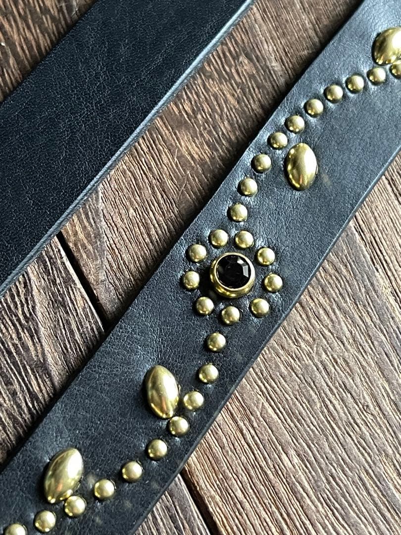 オーダー品　スタッズナローロングベルト　24㎜　 真鍮　フラワー