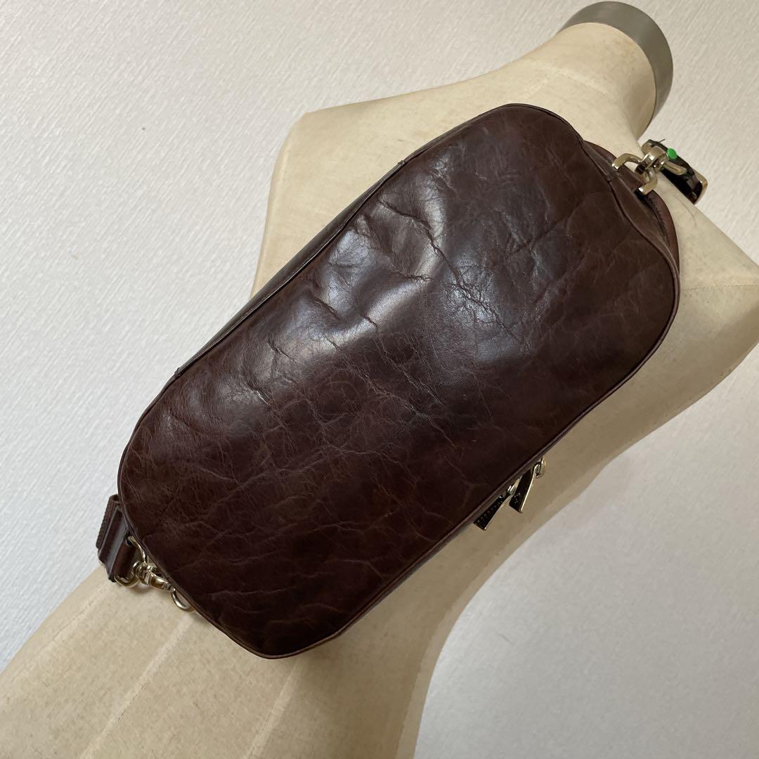 アニアリ Aniary レザーボディバッグ 11-07000 中古ダークブラウン