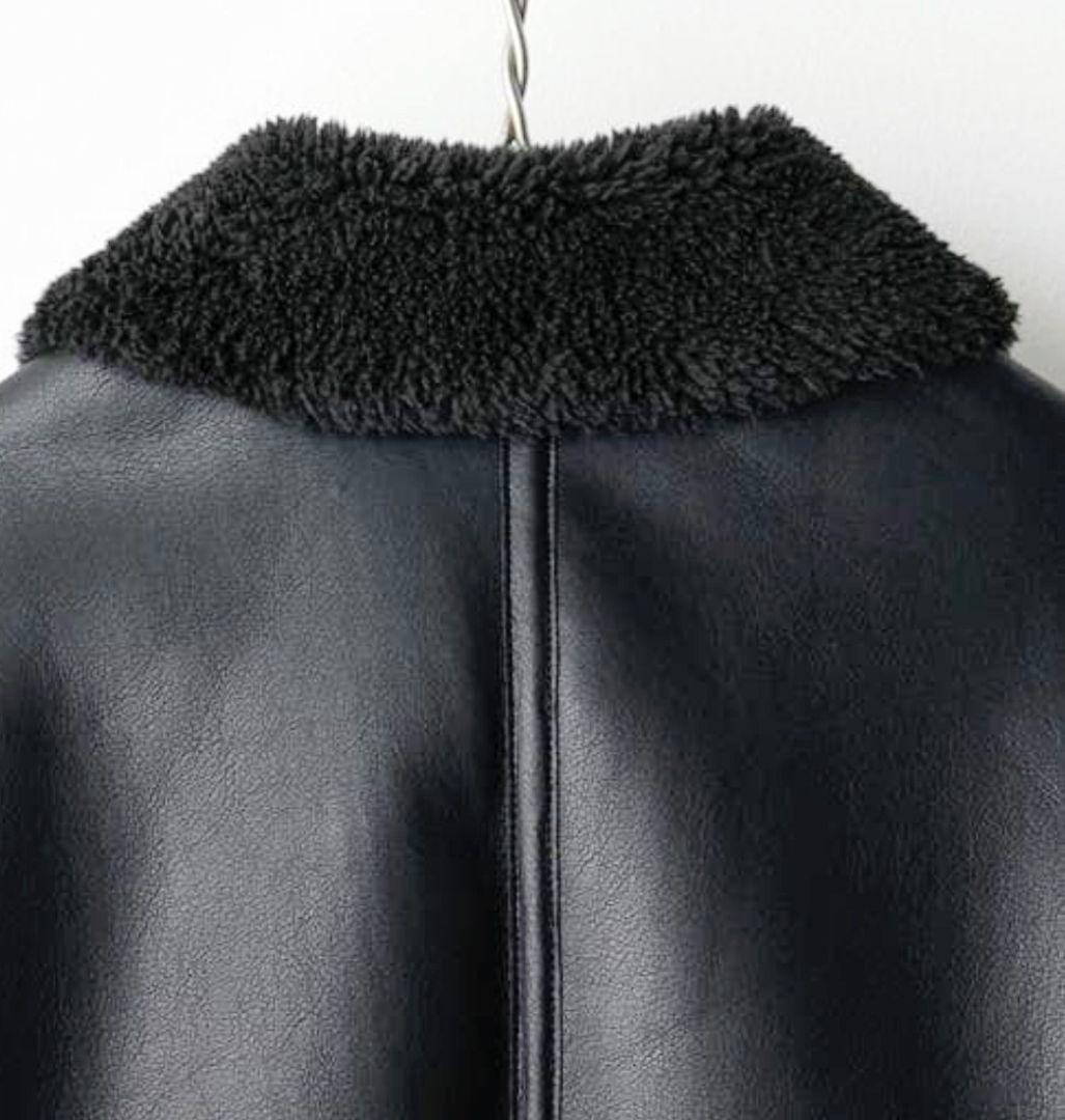 【極美品】WYM B-6 フェイクムートンジャケット M ブラック 短丈