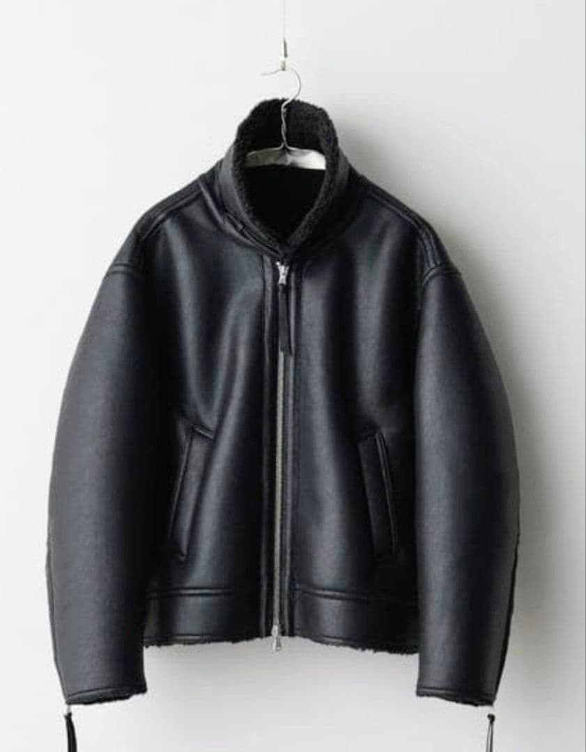 【極美品】WYM B-6 フェイクムートンジャケット M ブラック 短丈