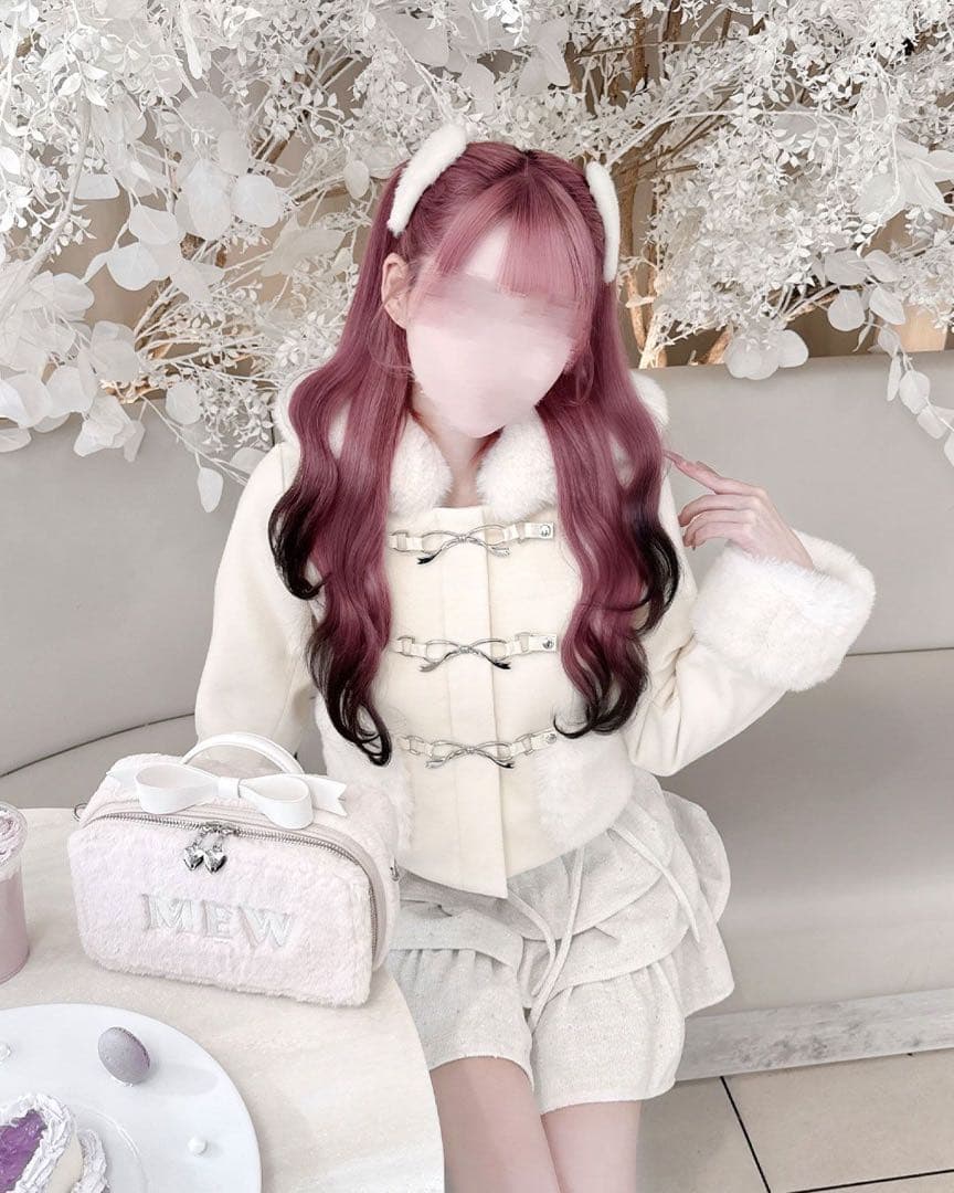 ハニーミュウ リボンビットフードショートコート