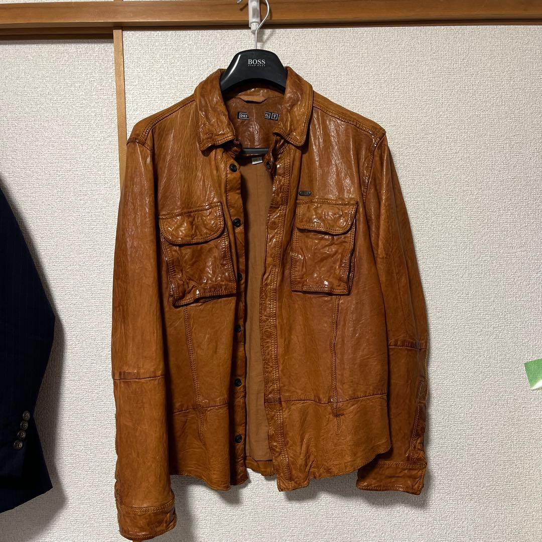 DIESEL ブラウン レザージャケット Sサイズ