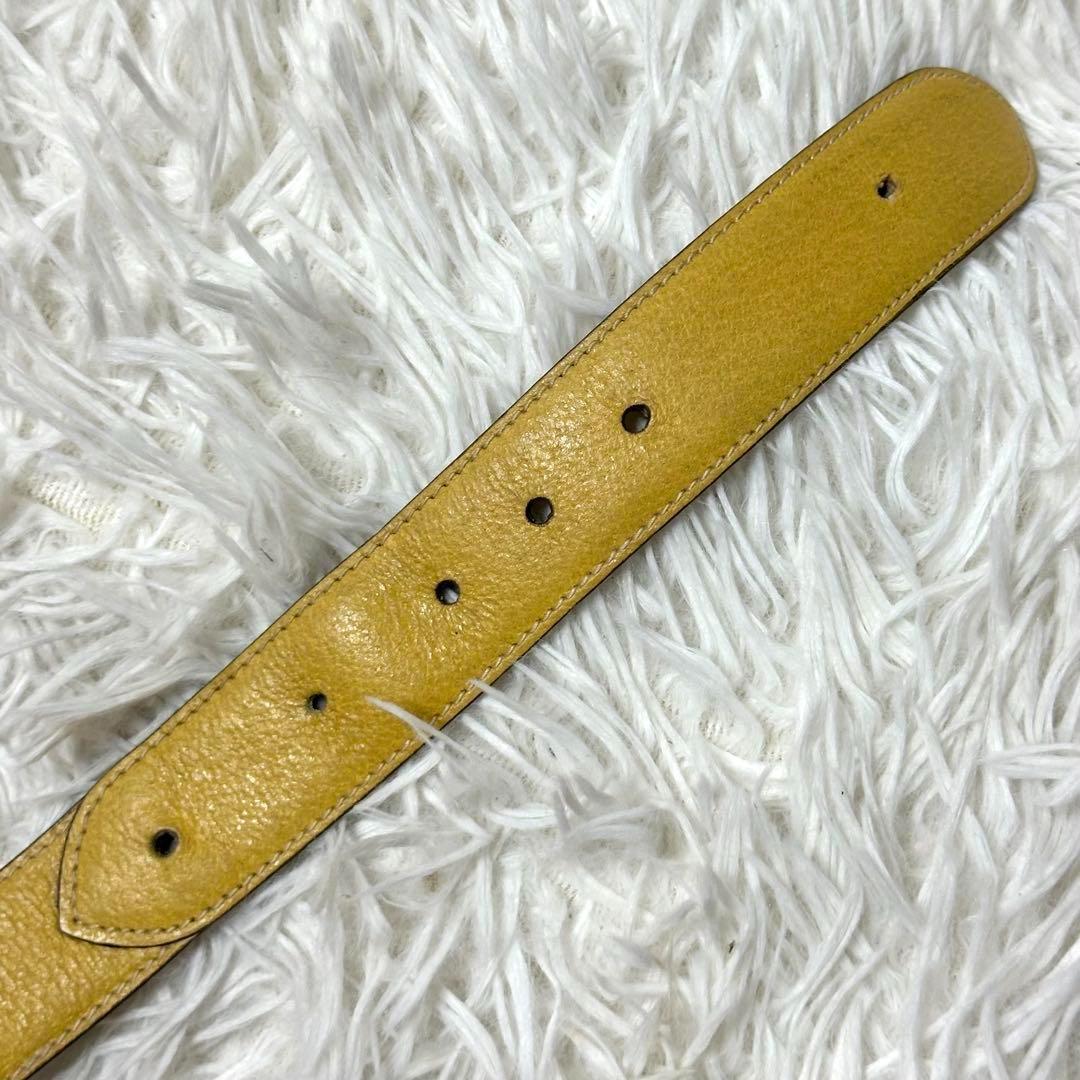 ⭐️極美品⭐️GUCCI ゴールドバックル　レザーベルト　希少デザイン