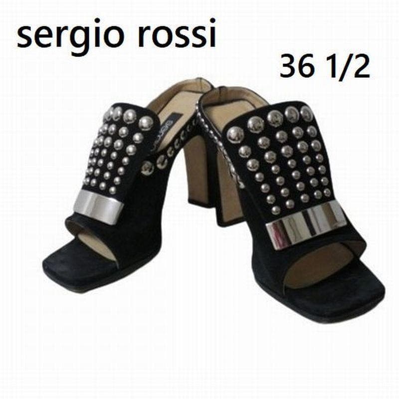 【お値下げ】セルジオロッシ SR1 スタッズ付ミュール 36 1/2 ブラック黒