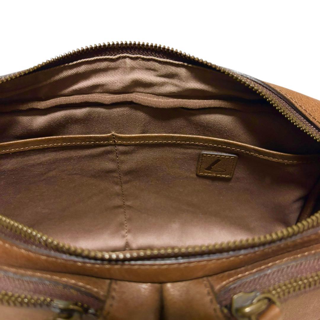 【極美品】土屋鞄 ビークル トリジップ ボディバッグ ブラウン メンズ