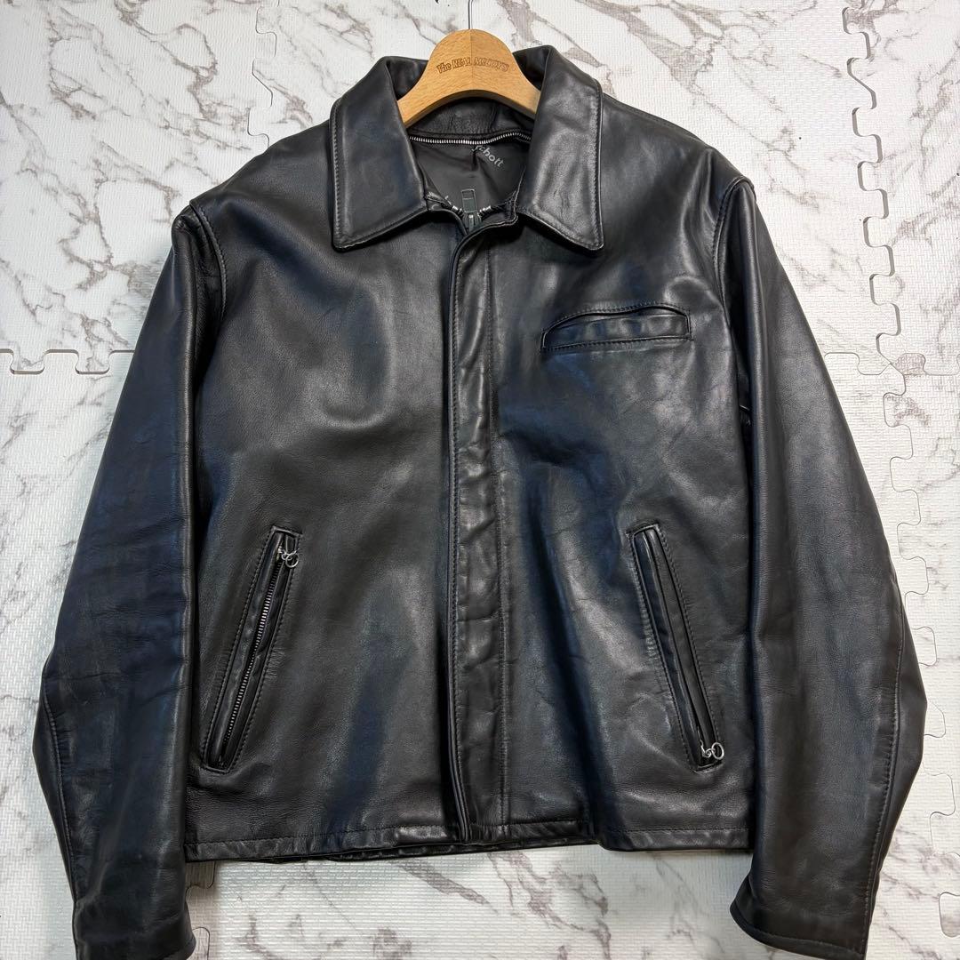 奇跡の42size✨ schott ショット トラッカージャケット 襟付き 黒