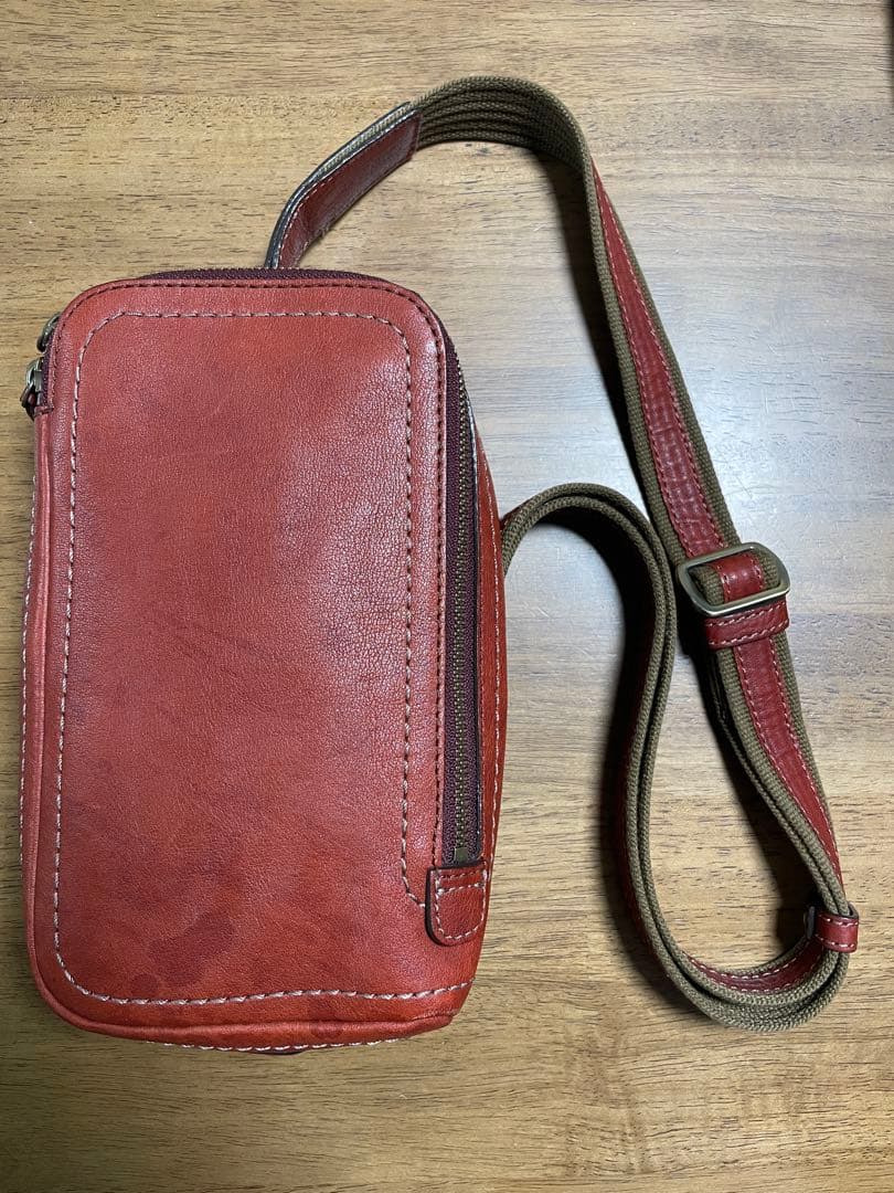 土屋鞄製作所　トーンオイルヌメ　ボディバッグ　レッドブラウン　限定色