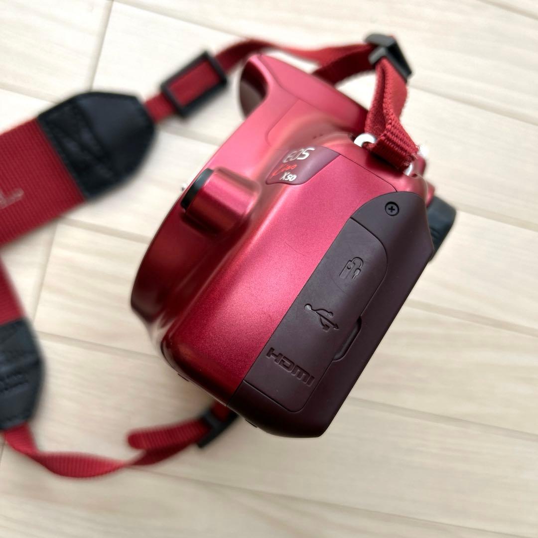 Canon EOS Kiss X50 レッド デジタル一眼レフカメラ