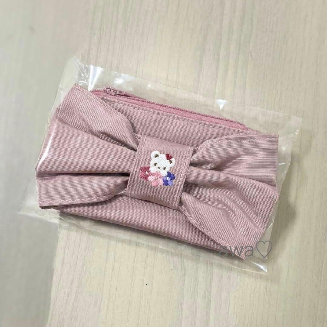 新品　ファミリア　宝塚　限定　リボン　チャーム　ポーチ