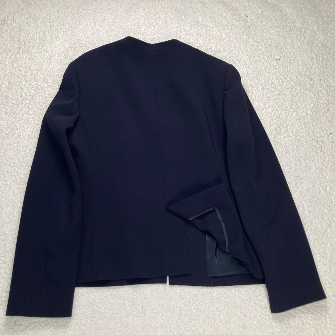 23区 ノーカラージャケット PLST ワイドパンツ セットアップ 濃紺 黒