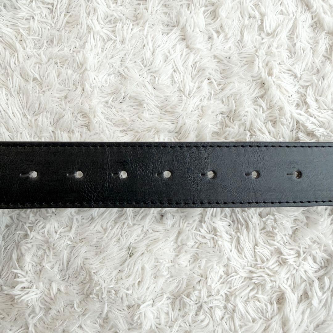 【未使用級】 ブルガリ ベルト ロゴマニア サークルロゴ シルバー金具 ブラック