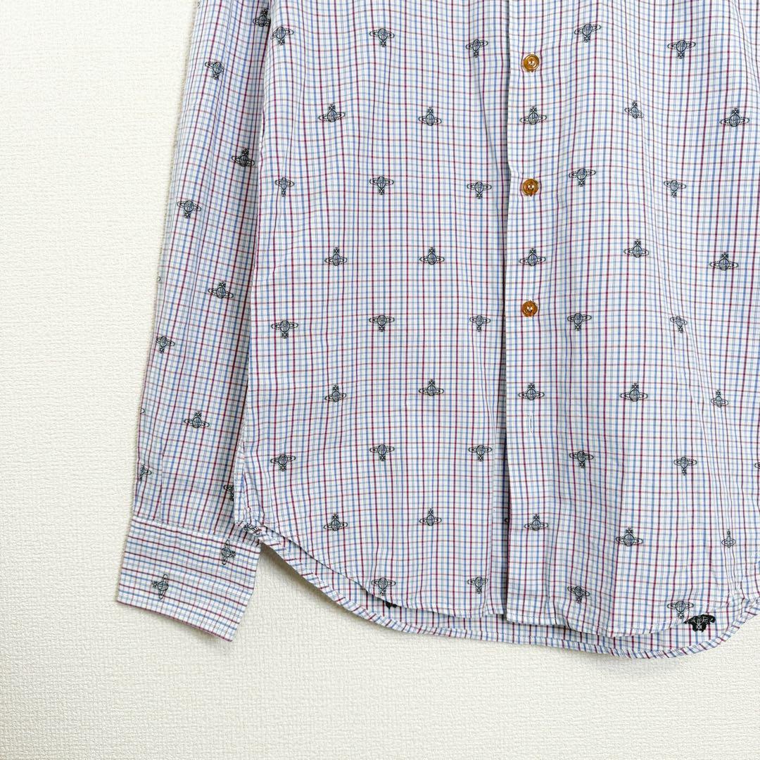 ヴィヴィアンウエストウッド　オーブ柄　総柄　チェック　シャツ　長袖