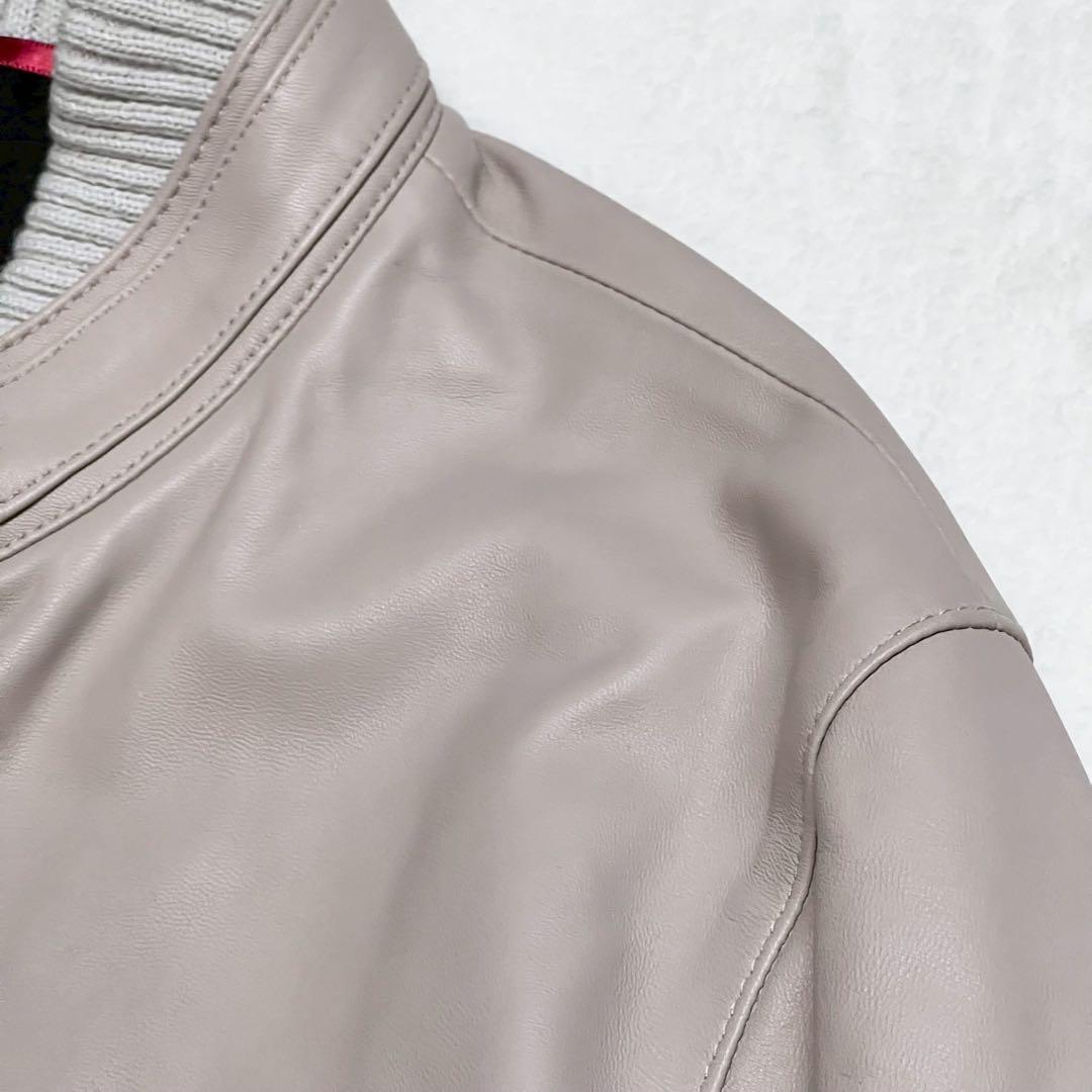 美品 XLサイズ LOVELESS ライダースジャケット ラムレザー 裏地柄