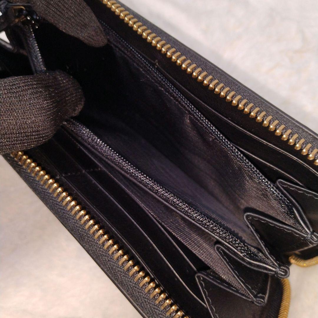 【新品未使用】GUCCI グッチブラックレザー GG長財布 男女兼用ゴールド金具
