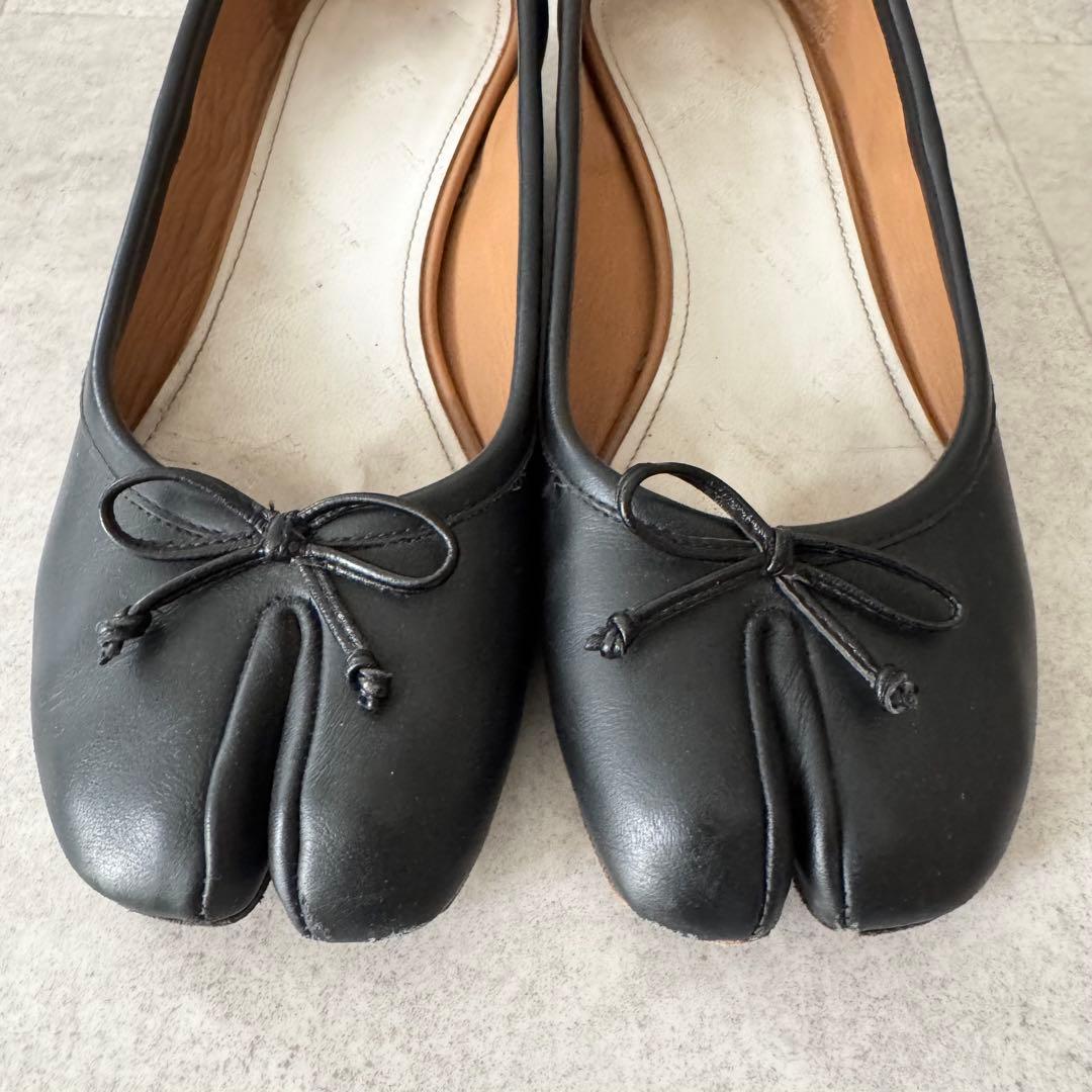 メゾンマルジェラ　TABI　足袋　タビ　パンプス　ヒール　黒　レザー　38