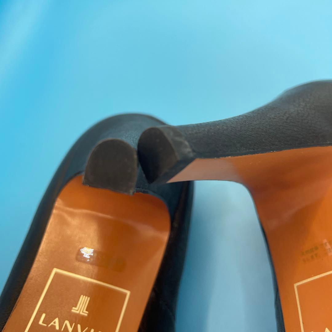 LANVIN en Bleu ランバン ヒール　リボン　ブラック　23㎝