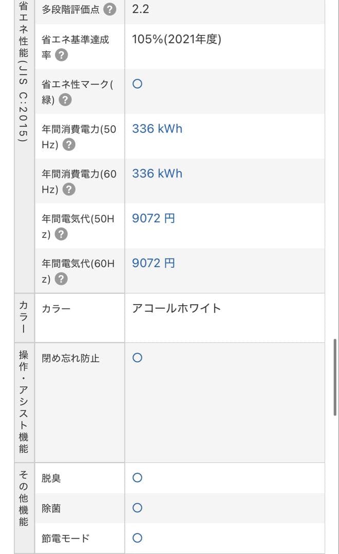 冷蔵庫　シャープ　SJ-PD31J-W 2023年製　310L