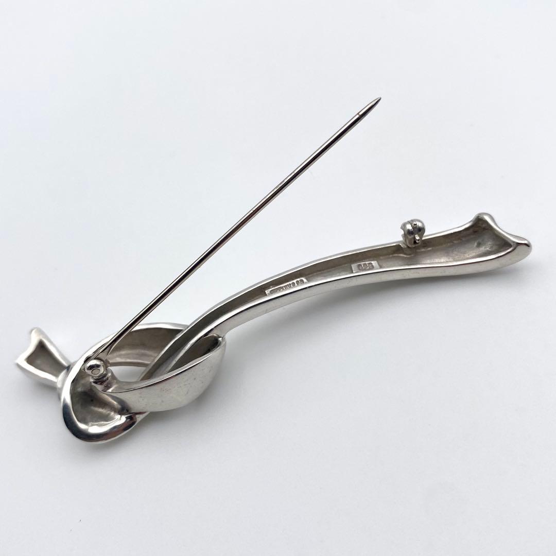 美品✨ティファニー リボン ノット ブローチ モチーフ シルバー 925