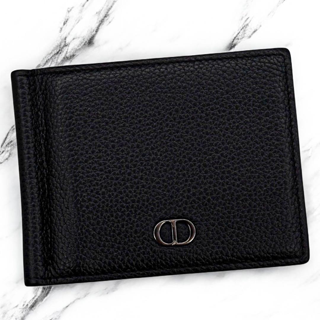 極美品 ディオール マネークリップ CDロゴ 財布 札入れ カード コンパクト