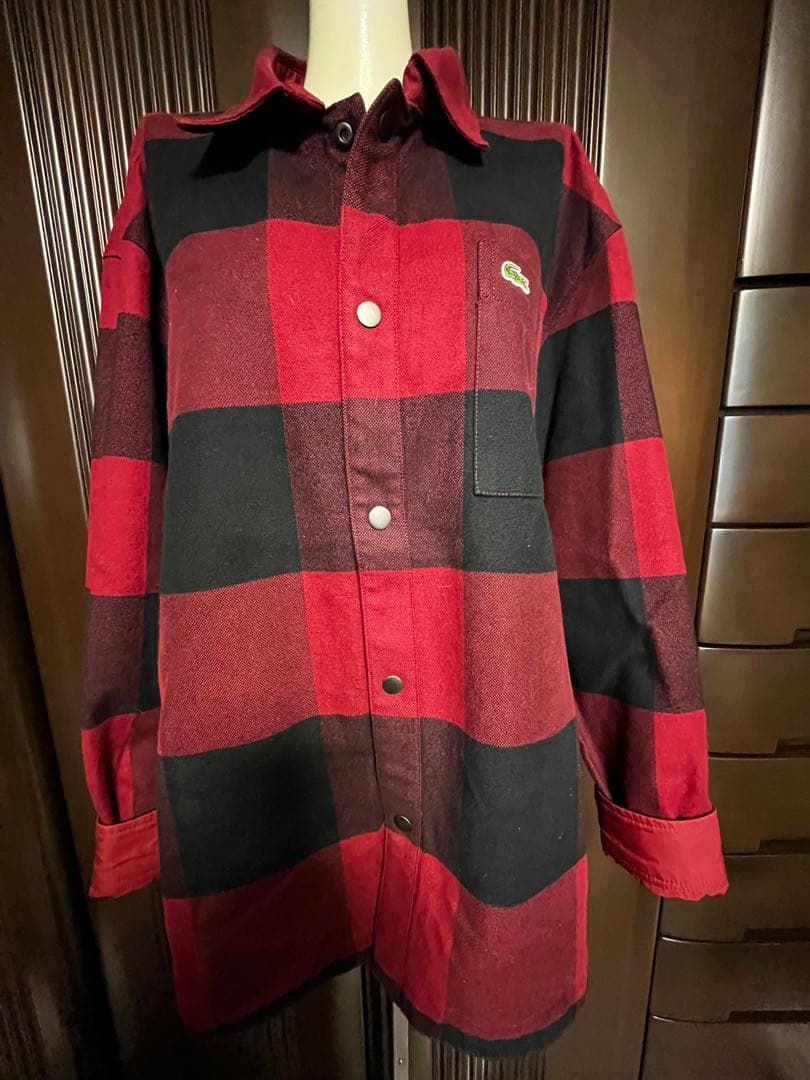ラコステ　赤チェック柄 ジャケット　リバーシブル　ブルゾン