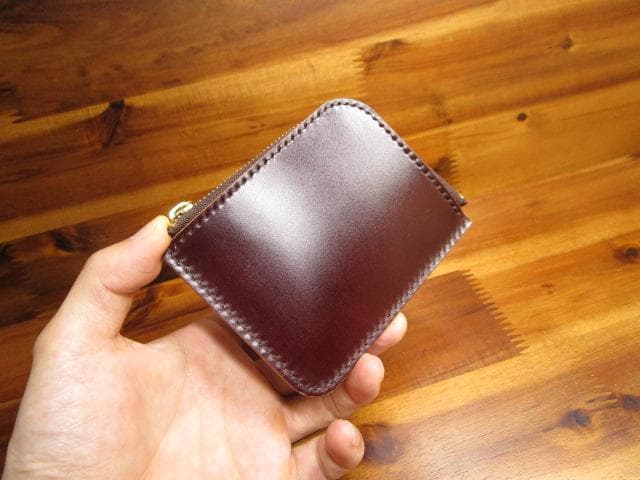 L字ファスナー ミニ財布 レーデルオガワ コードバン キャッシュレス ワイン 革