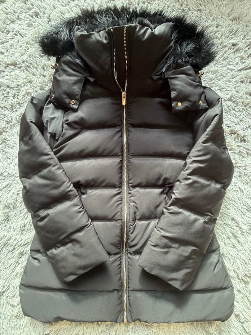 ZARA ザラ ダウンジャケット ボア ファー付き ブラック