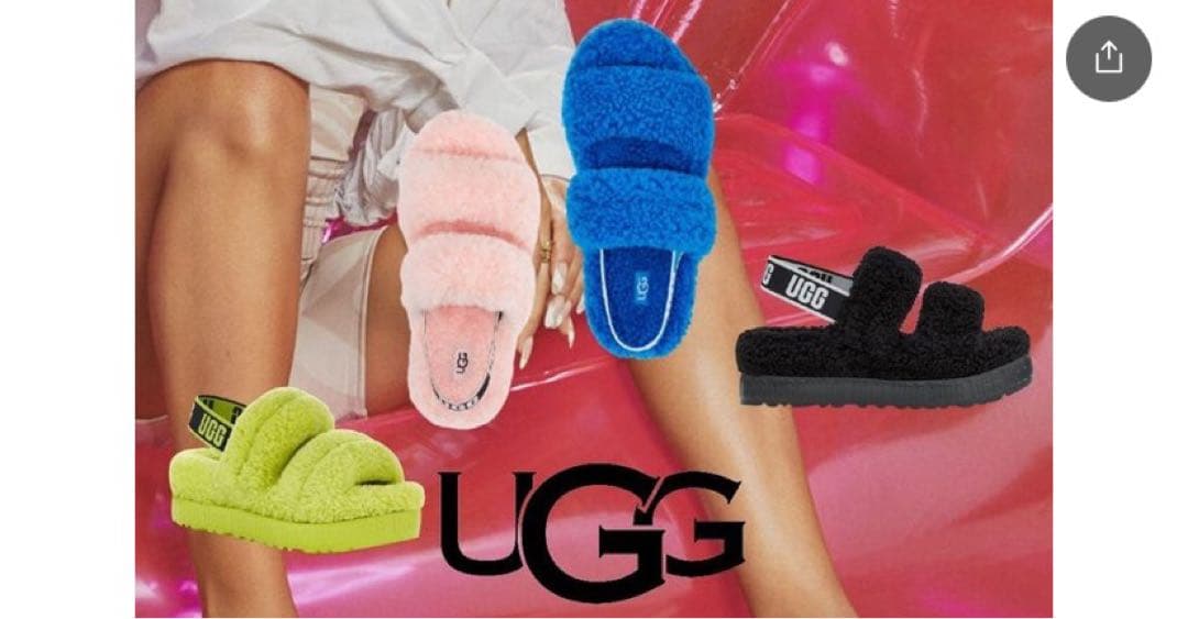 UGG ブラック OH FLUFFITA サンダル