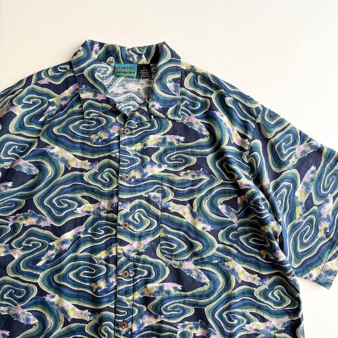 1990s patagonia a/c shirt Java Fish 渦巻き