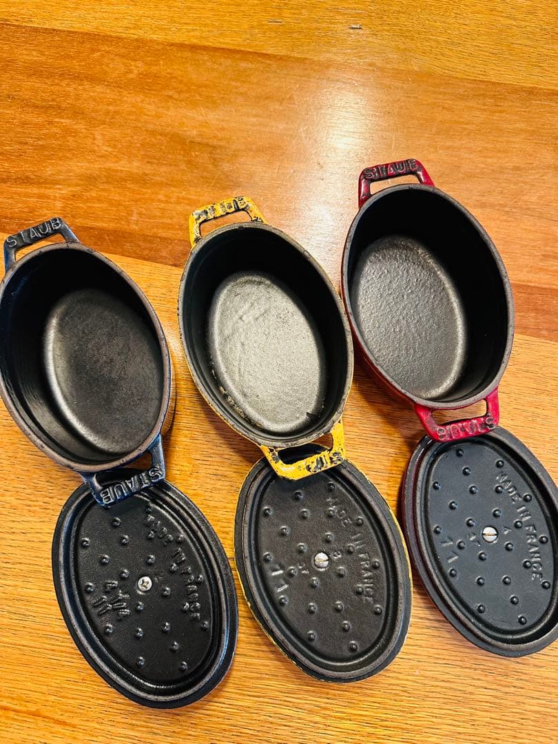 STAUB 11cmCOCOTTE 楕円3色 中古品