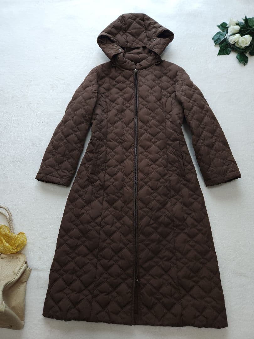 AIGNER 美品 高級ロングコート フード*着脱可能