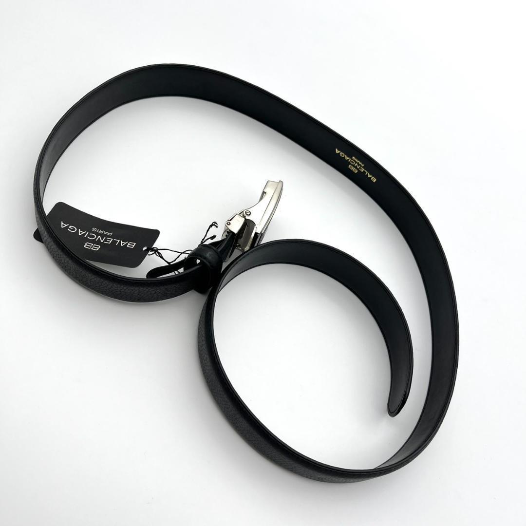 新品タグ付 バレンシアガ ベルト レザー ロゴバックル ブラック 箱付き メンズ