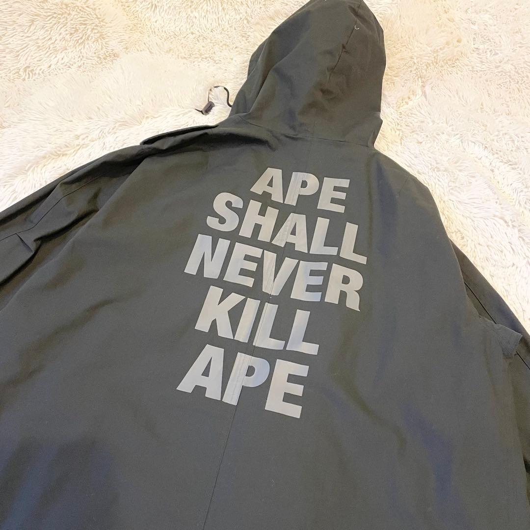 A BATHING APE エイプ モッズコート ブラック XLサイズ