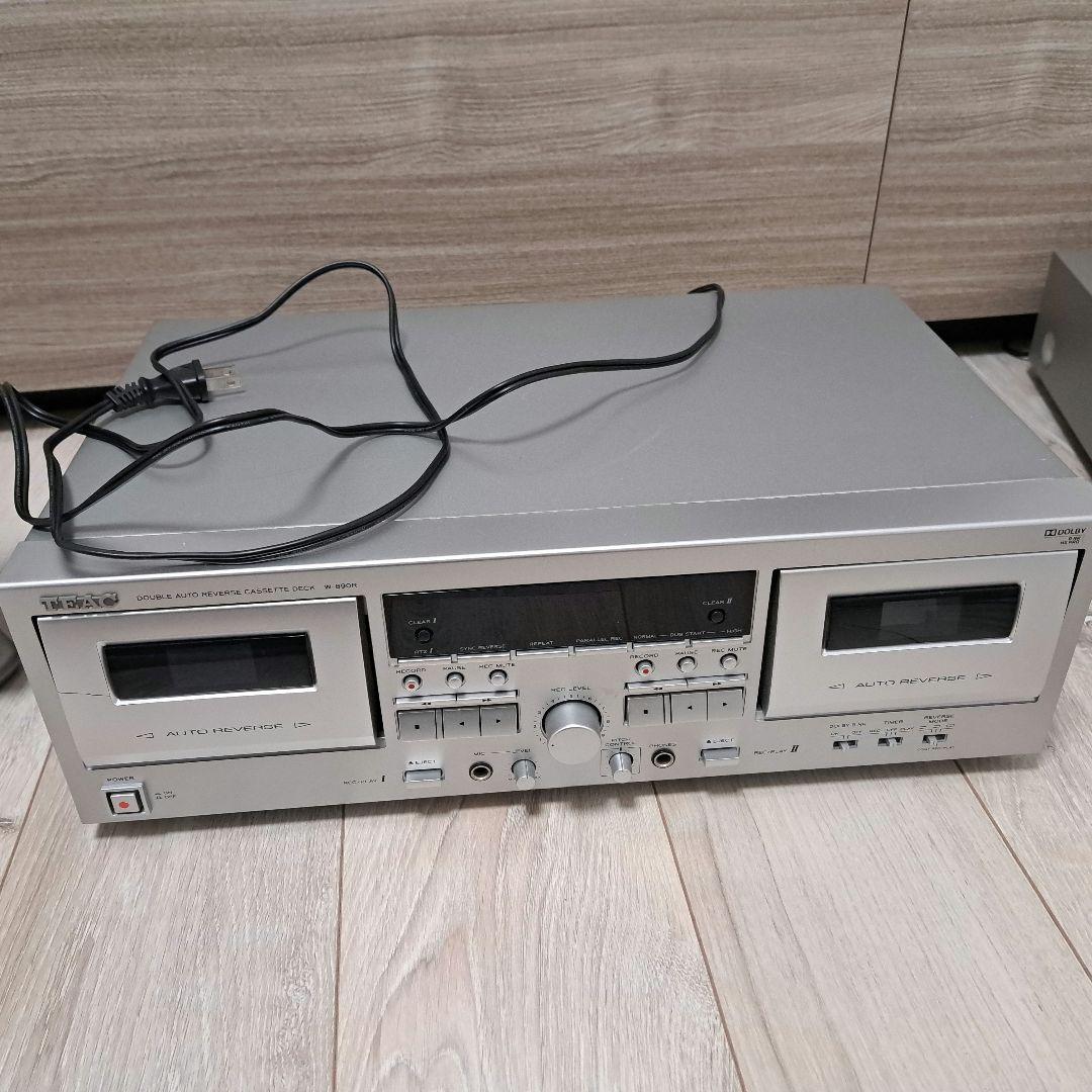 TEAC ダブルオートリバースカセットデッキ シルバー W-890R　ティアック