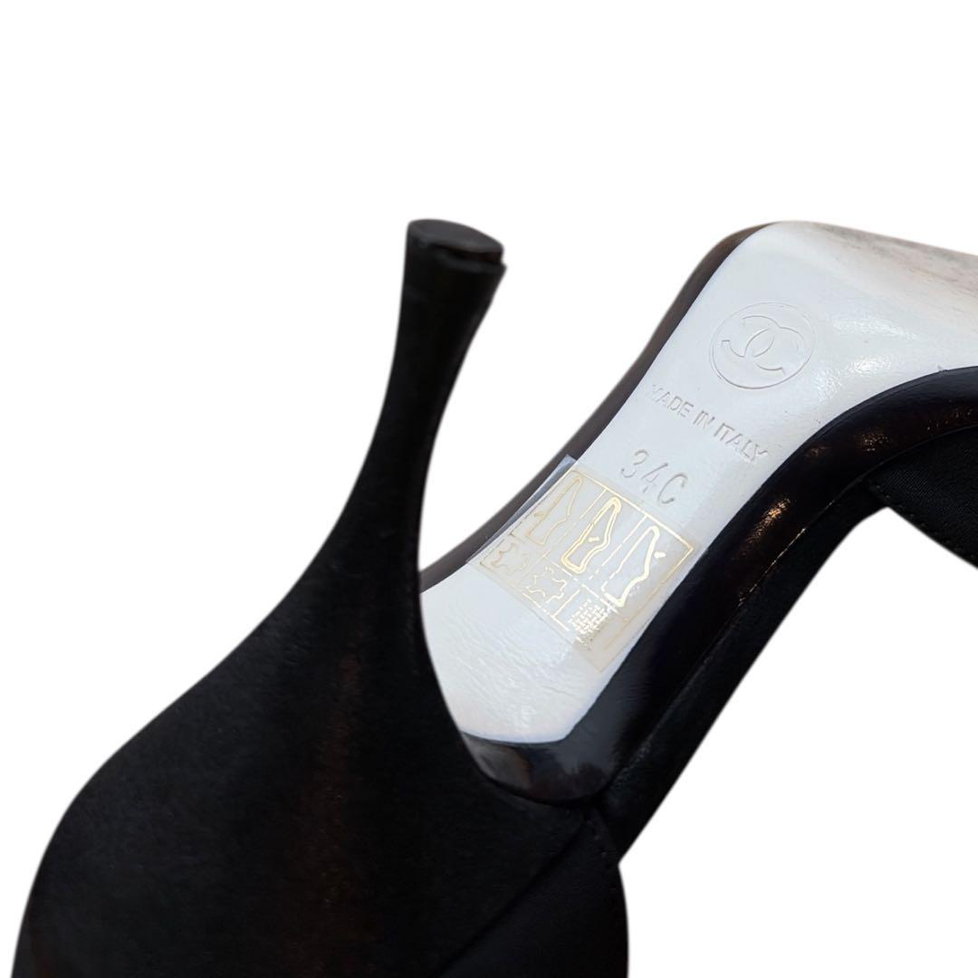 CHANEL カメリア　ハイヒール　リボン　34C 21-22cm相当