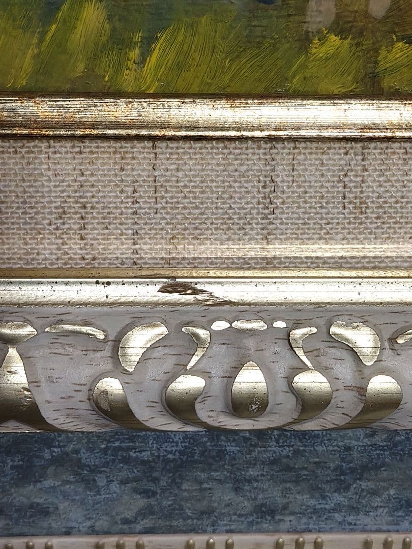 ​F15号 油絵・額縁セット アンティーク調 ゴールド アクリル板仕様