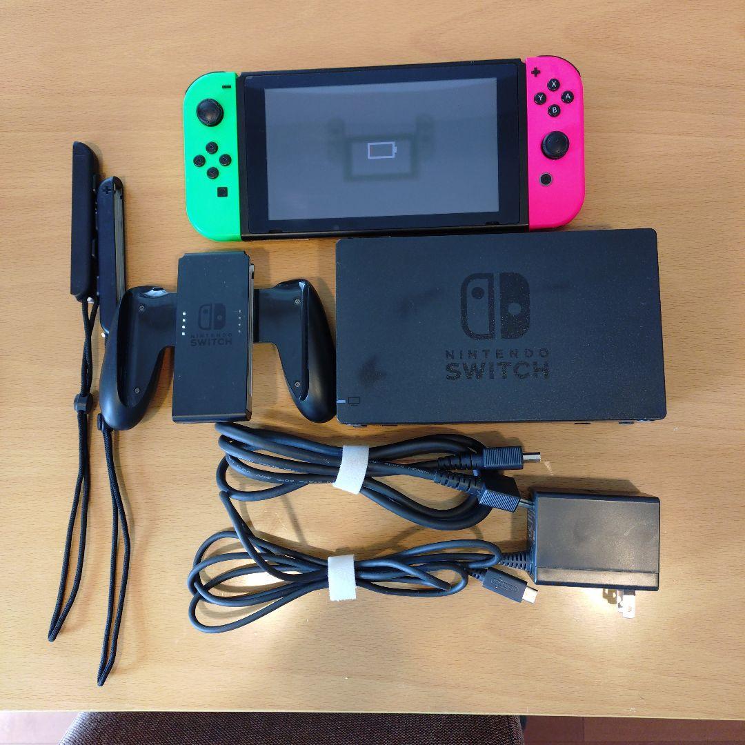 【中古】Nintendo Switch ネオンピンク/グリーン 本体