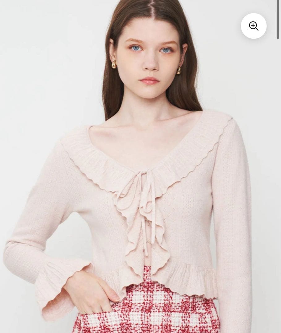 Deicyアイレットフリルニットカーディガン