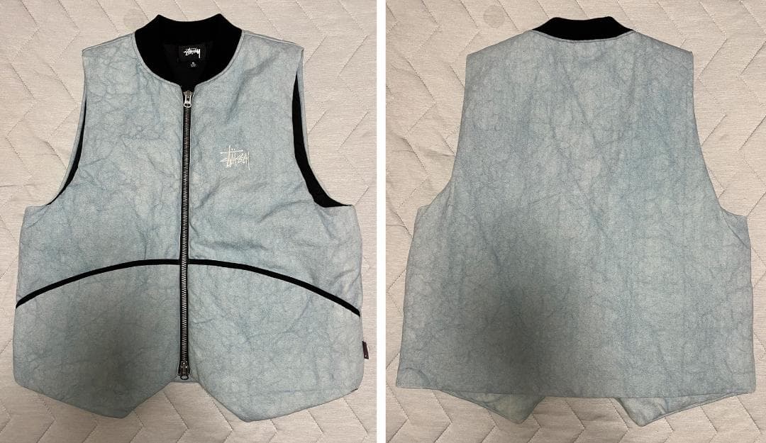 【美品】Stussy　ウォッシュド キャンバス プリマロフト ベスト【М】