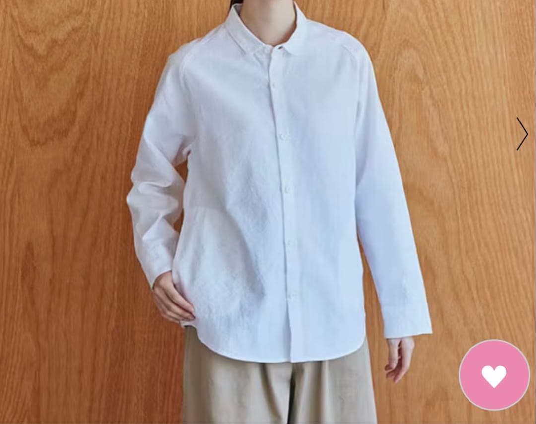 【美品】中川政七商店 綿麻ラグランワークシャツ 白 コットンリネン